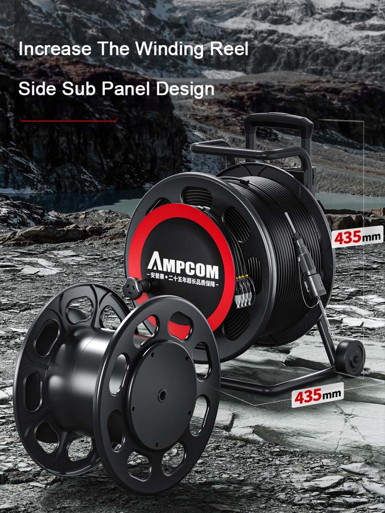 AMPCOM TPU Telescopic Rod Roller Fiber Optic Cable Laydown Cart Highly Convenient Cable Laydown Cart