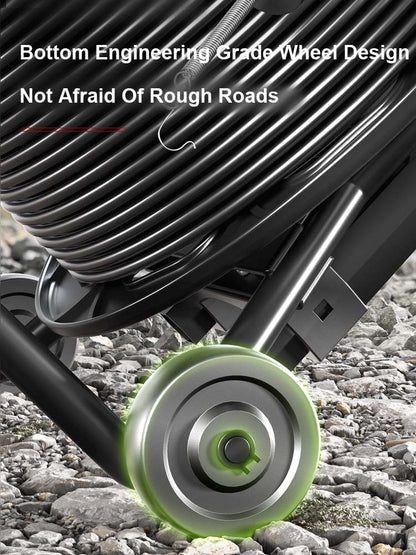 AMPCOM TPU Telescopic Rod Roller Fiber Optic Cable Laydown Cart Highly Convenient Cable Laydown Cart