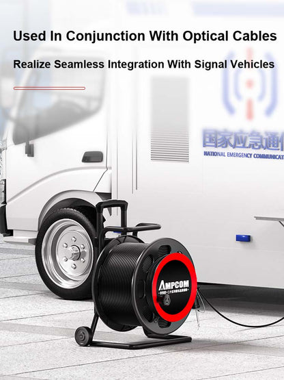 AMPCOM TPU Telescopic Rod Roller Fiber Optic Cable Laydown Cart Highly Convenient Cable Laydown Cart