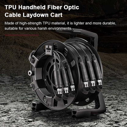 AMPCOM TPU Handheld Fiber Optic Cable Laydown Cart Lightweight Fiber Optic Cable Laydown Cart